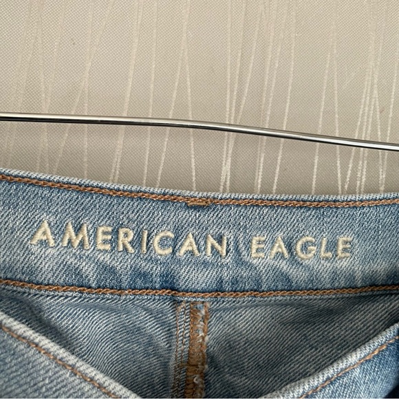 AMERICAN EAGLE Light Wash Highest Waist Baggy Jean Wide Leg Cotton Women's 12 - Picture 5 of 9
